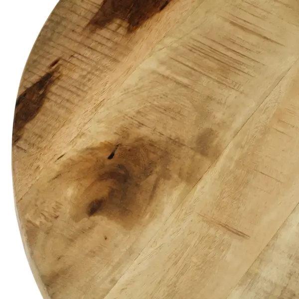 Ümar mangopuidust kohvilaud riiuliga, pulbervärvitud terasraamiga, 65 x 32 cm – 9