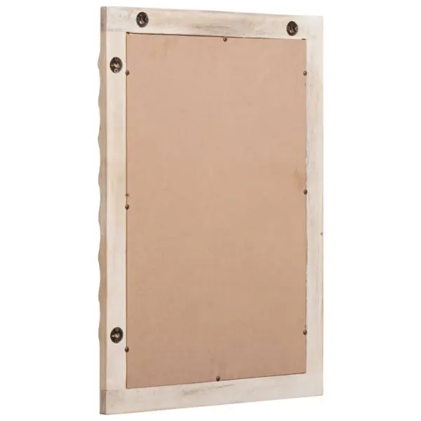 Mangopuidust raamiga vannitoa seinapeegel, valge pesuviimistlus, 50 x 70 cm – 3