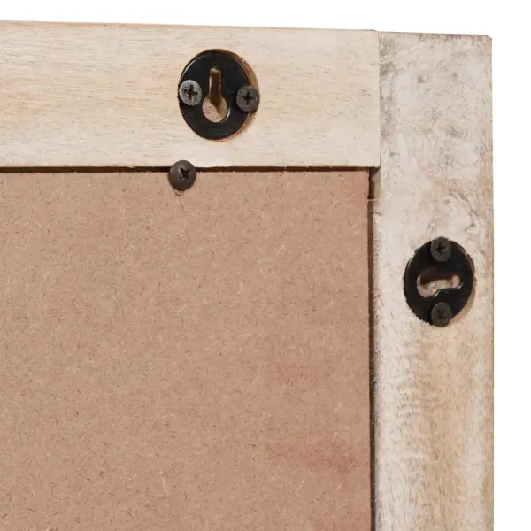 Mangopuidust raamiga vannitoa seinapeegel, valge pesuviimistlus, 50 x 70 cm – 5