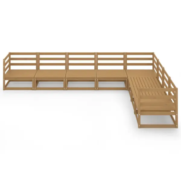 8-osaline meekarva männipuidust aiamööbli komplekt, nurga- ja keskmiste diivanitega, moodulid 70 x 70 x 67 cm – 3