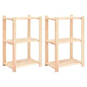 3-korruselised männipuidust hoiuriiulid, 2 tk, 60 x 38 x 90 cm, 150 kg