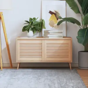 Lamellkujundusega männipuidust kapiuksed, 2 tk, 39,5 x 49,4 cm