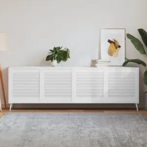 Männipuidust lamellkapiuksed, valge, 4 tk, 61,5 x 59,4 cm