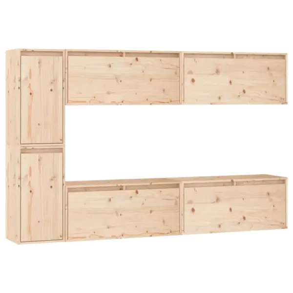 Männipuidust seinakapid hoiustamiseks, 6-osaline komplekt, töötlemata, pruun, 4 x 80 x 30 x 30 ja 2 x 30 x 30 x 60 cm – 2