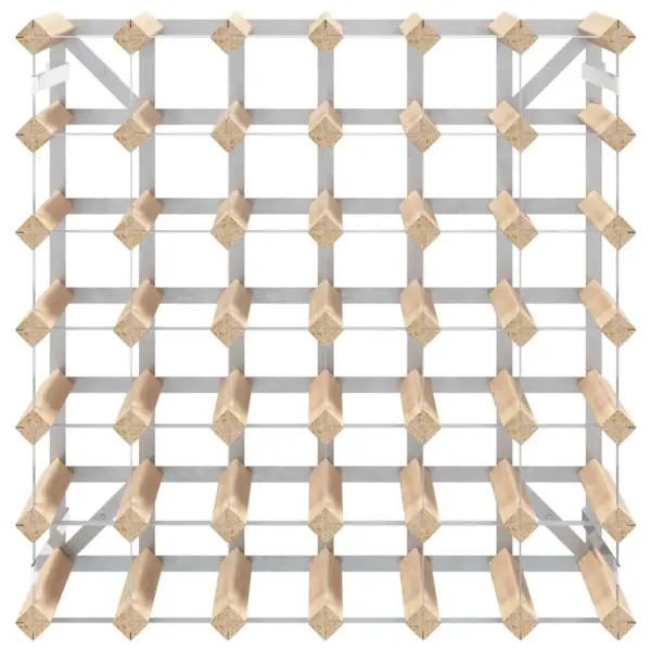 Männipuidust veiniriiul 42 pudelile, tsingitud terasraam, 61 x 22,5 x 61 cm – 5