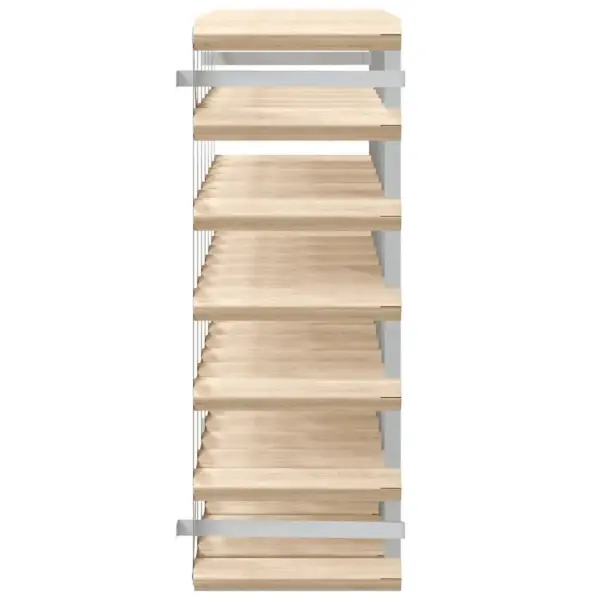 Männipuidust veiniriiul 42 pudelile, tsingitud terasraam, 61 x 22,5 x 61 cm – 6