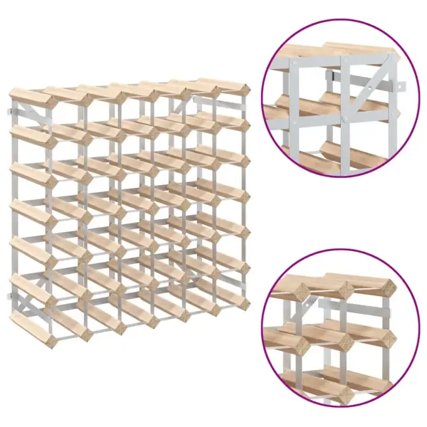 Männipuidust veiniriiul 42 pudelile, tsingitud terasraam, 61 x 22,5 x 61 cm – 8