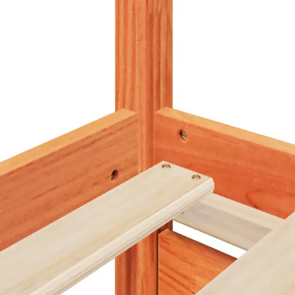 Voodi 4 sahtliga ja taskustatud vedrudega madratsiga, vahapruun täismännipuit, 140 x 200 cm – 9