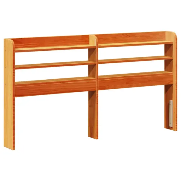 Voodiraam peatsi hoiuriiulitega, vahapruun täismännipuit, liistudega põhi, 150 x 200 cm – 6