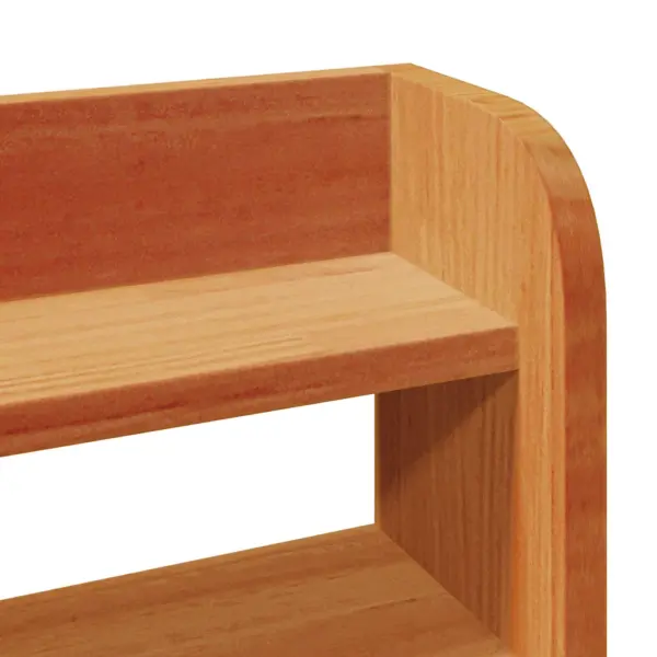 Voodiraam peatsi hoiuriiulitega, vahapruun täismännipuit, liistudega põhi, 150 x 200 cm – 9