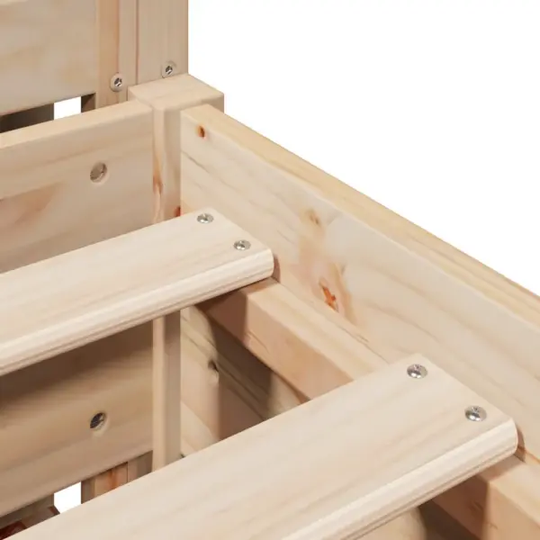 Männipuidust voodiraam hoiuriiulitega, madratsita, 160 x 200 cm – 9