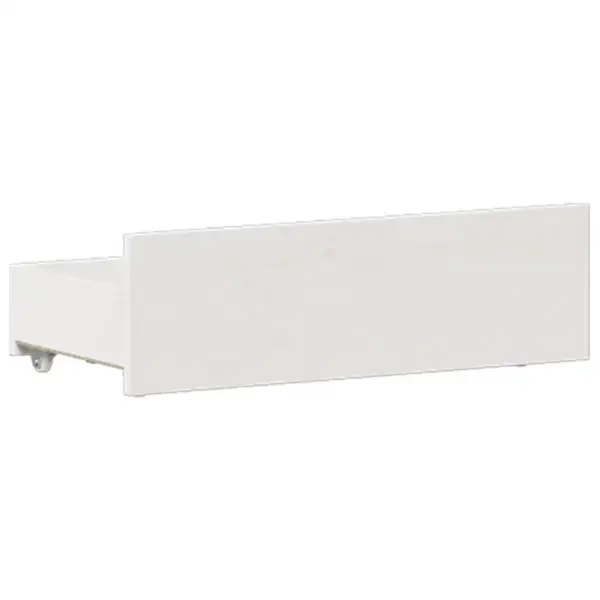 Valge männipuidust voodiraam peatsi ja sahtlitega, 120 x 190 cm – 9