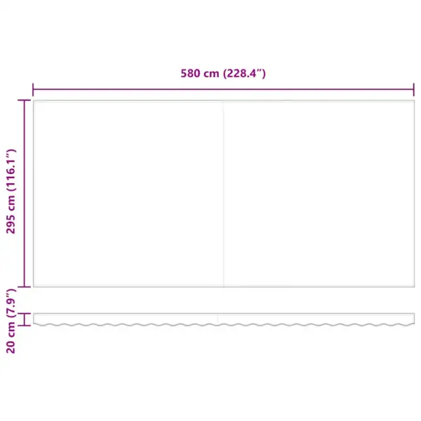 UV- ja veekindel markiisi asenduskangas lipukardinaga, punane polüester, 580 x 295 cm - 9