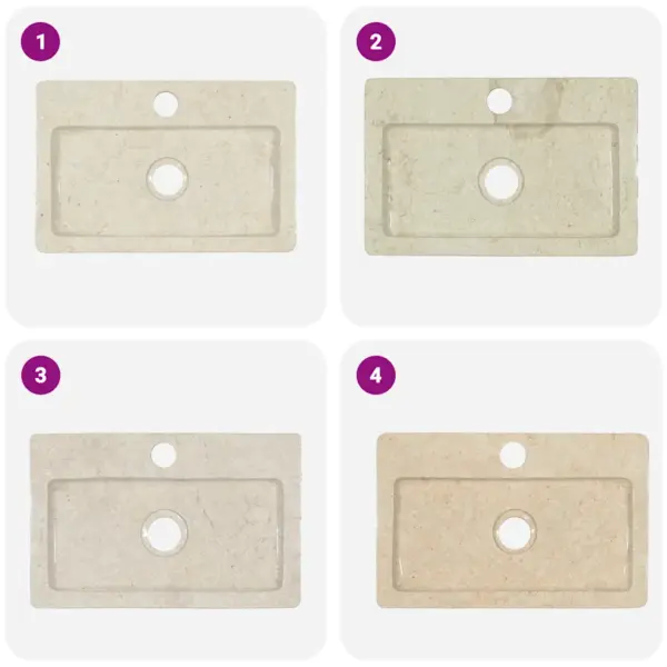 Seinale ja tööpinnale paigaldatav marmorvalamu, kreemjasvalge, 38 x 24 cm – 10