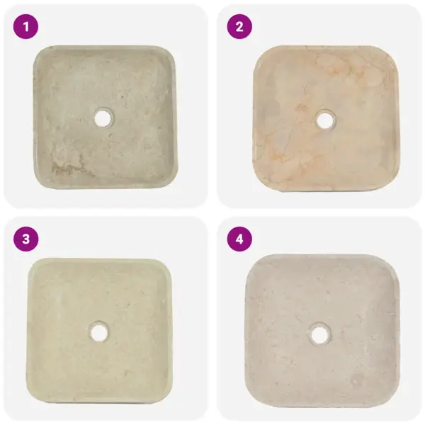 Kreemjasvalge marmorist valamu, 40 x 40 x 10 cm – 5