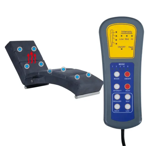 Massaažikanapee 5 režiimi ja soojendusfunktsiooniga, hall kunstseemisnahk, 155 x 51 x 71 cm – 8