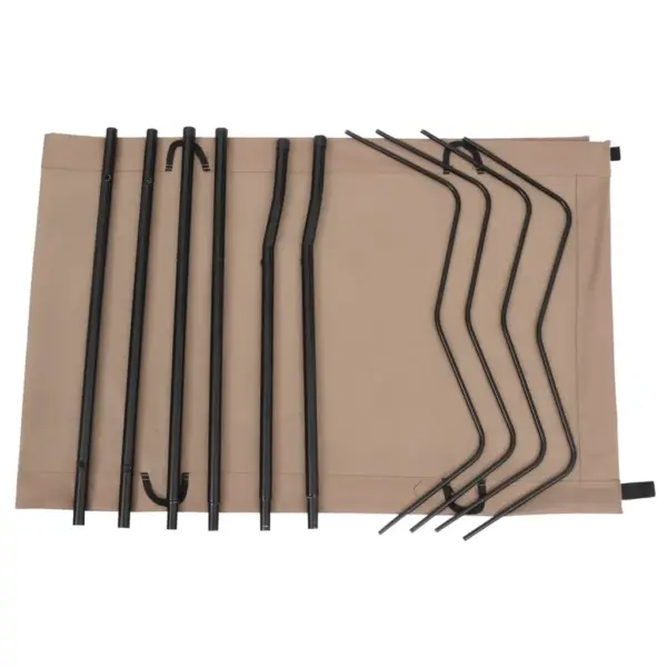 Matkavoodid, 2 tk, 180 x 60 x 19 cm, 600D oxford-kangas ja teras, hallikaspruun – 4