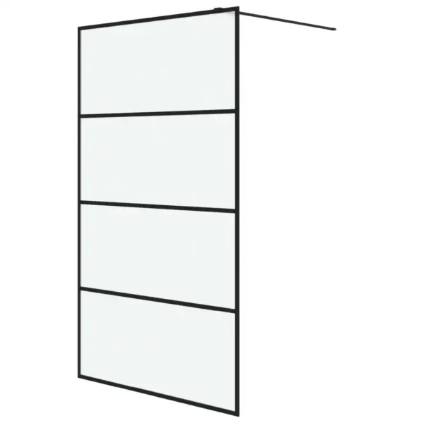 Matt ESG-klaasist dušinurga sein musta alumiiniumraamiga, 115 x 195 cm – 2