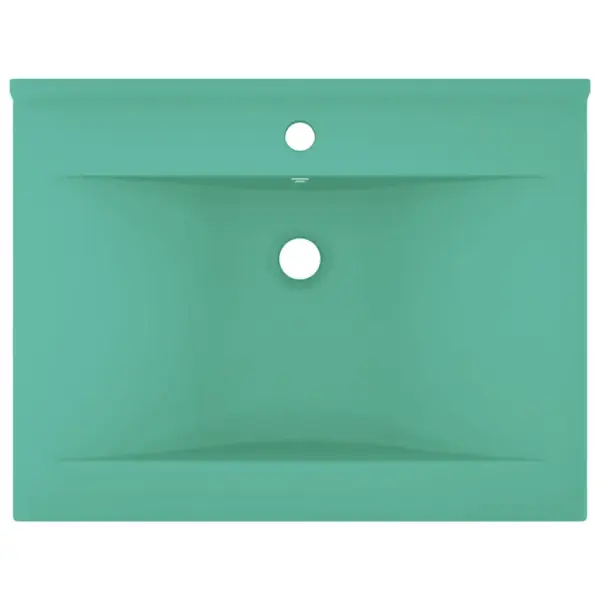 Kandiline keraamiline valamu kraaniauguga, matt heleroheline, 60 x 46 cm – 3