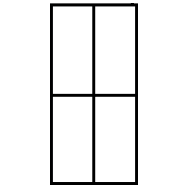 Matt karastatud klaasist dušisein musta alumiiniumraamiga, 100 x 195 cm – 3