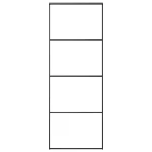 Matt klaasist liuguks musta alumiiniumraamiga, 76 x 205 cm – 2