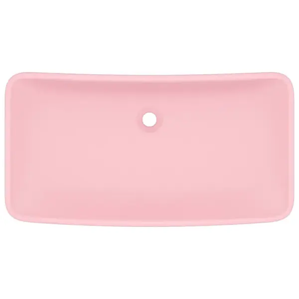 Matt roosa kandiline keraamiline pealtpaigaldatav valamu, 71 x 38 x 13,5 cm – 3