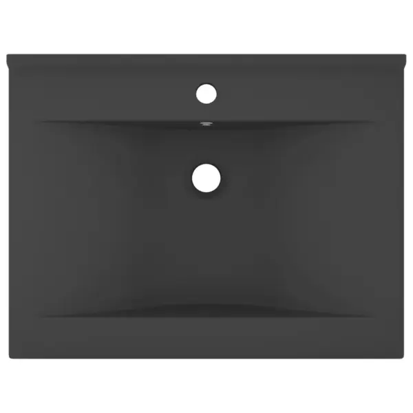 Kandiline matt tumehall keraamiline valamu kraaniauguga, 60 x 46 cm – 3