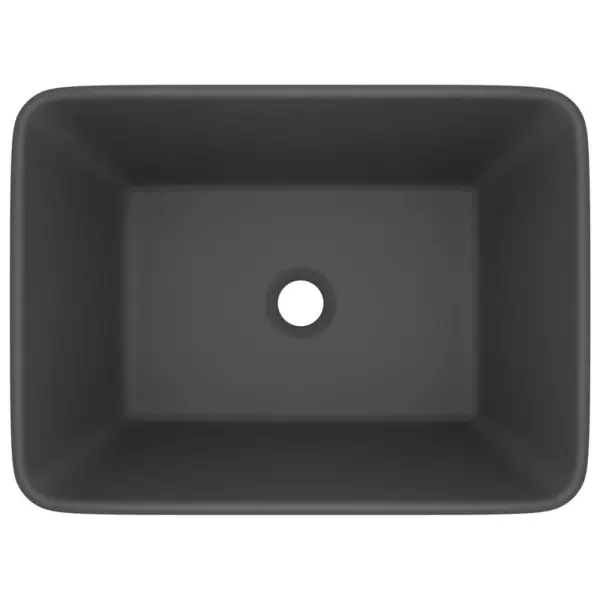 Ristkülikukujuline keraamiline valamu, matt tumehall, 41 x 30 x 12 cm, kapi peale – 3