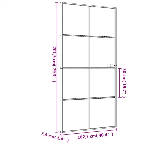 Mattklaasist siseuks õhukese musta alumiiniumraamiga, 102,5 x 201,5 cm – 9