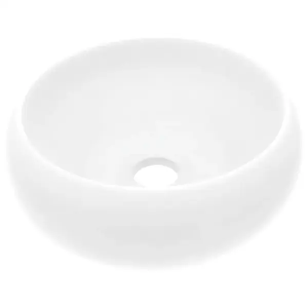 Ümar mattvalge keraamiline kapipealne valamu, 40 x 15 cm – 2