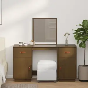 Meekarva männipuidust tualettlaua komplekt peegliga ja kapiga, 95 x 50 x 134 cm