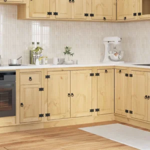 Meepruun täismännipuidust kapp riiuliga, 2 uksega, 80 x 46 x 81,5 cm