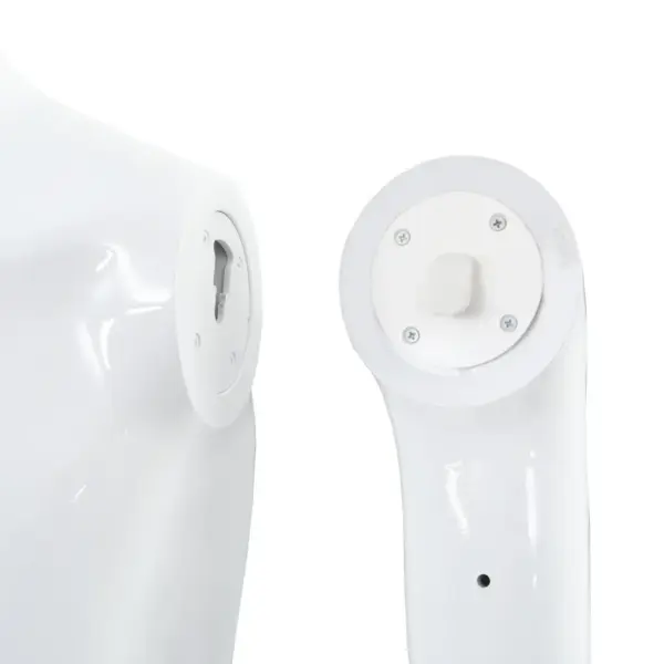 Täispikk meesmannekeen klaasist alusel, läikiv valge, pööratava pea ja liigutatavate kätega, 185 cm – 8