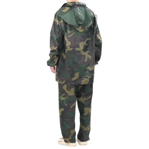 Meeste kaheosaline vihmaülikond kapuutsiga, kaitsevärvi, XL – 6