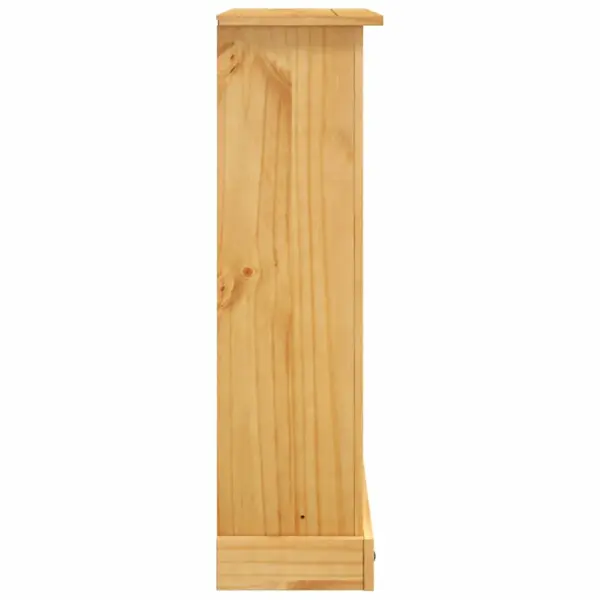 Mehhiko Corona stiilis raamaturiiul 3 riiuliga, vahatatud männipuit, pruun, 80 x 29 x 100 cm – 4