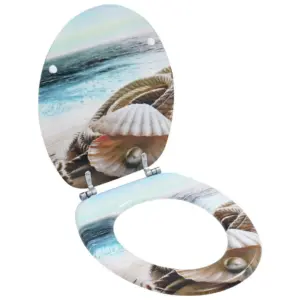 Merekarpide disainiga MDF WC prill-laud, reguleeritavate hingedega