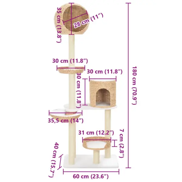 Mererohust kassipuu majakese ja 4 korviga, sisalköiega, 180 cm – 6