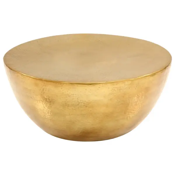 Kausikujuline kohvilaud sepistatud alumiiniumist, messinguvärvi, 70 x 30 cm – 2