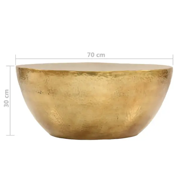 Kausikujuline kohvilaud sepistatud alumiiniumist, messinguvärvi, 70 x 30 cm – 11