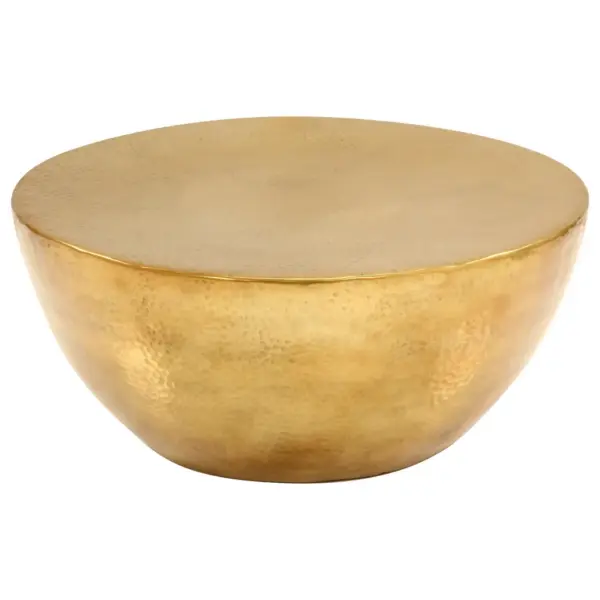 Kausikujuline kohvilaud sepistatud alumiiniumist, messinguvärvi, 70 x 30 cm – 3