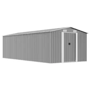 Metallist aiakuur topelt lükanduste ja ventilatsiooniavadega, hall, 257 x 580 x 181 cm