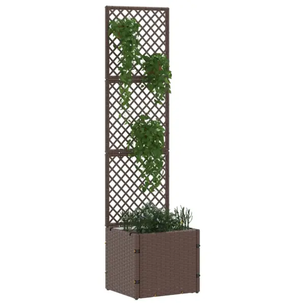 Pruun metallist aiapott trelliseinaga, välitingimustesse, 35 x 30 x 135 cm – 2