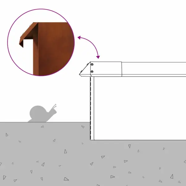 Metallist peenraäärised aiale, 16 tk, roostepruun teras, 50 x 3,5 x 25 cm – 10