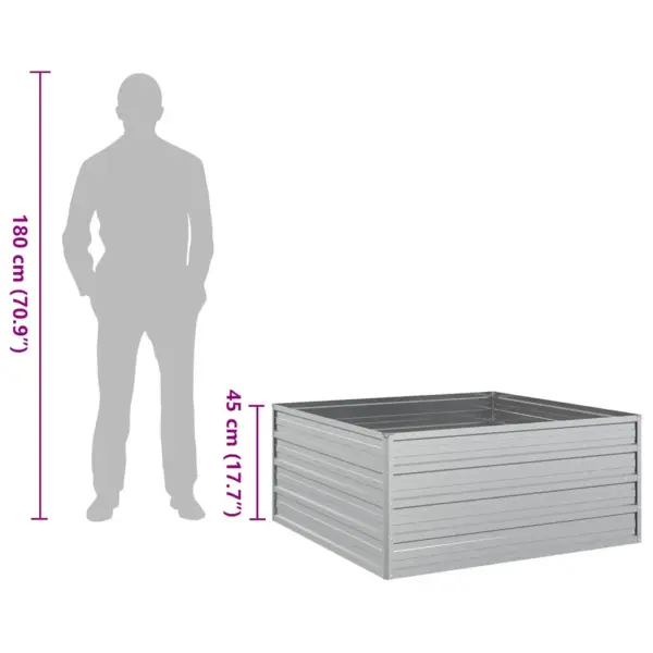 Metallist peenrakast tsingitud terasest, hõbedane, 100 x 100 x 45 cm – 8