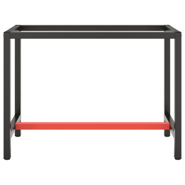 Metallist tööpingi raam eelpuuritud pealsega, matt must ja matt punane, 110 x 50 x 79 cm – 3