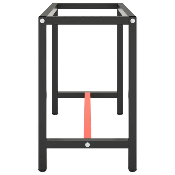 Metallist tööpingi raam eelpuuritud pealsega, matt must ja matt punane, 110 x 50 x 79 cm – 4