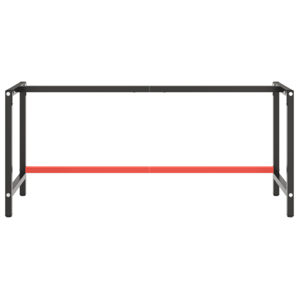 Metallist tööpingi raam eelpuuritud kinnitusavadega, matt must ja matt punane, 180 x 57 x 79 cm – 4
