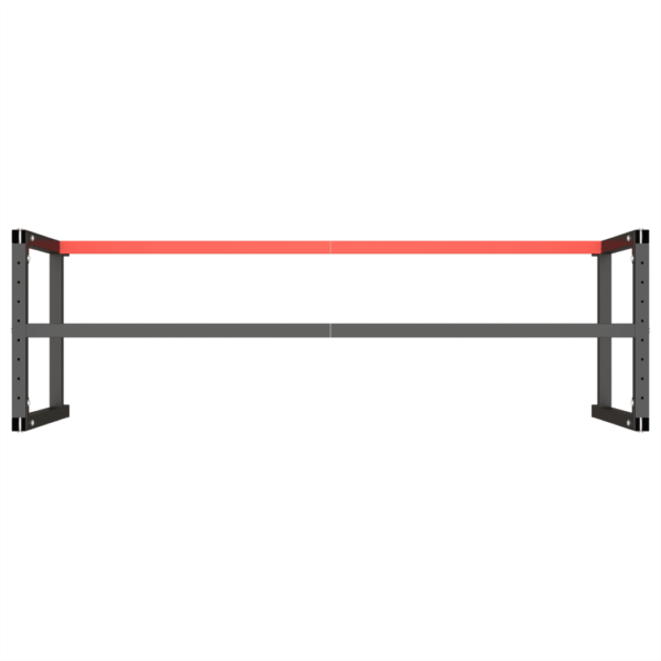 Metallist tööpingi raam eelpuuritud kinnitusavadega, matt must ja matt punane, 180 x 57 x 79 cm – 6