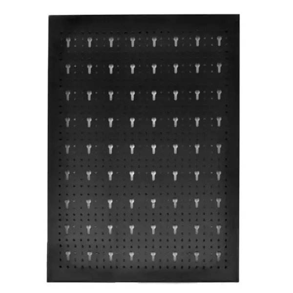 Metallist tööriistahoidja perfoplaatide komplekt, must, 3 paneeli, 60 x 120 cm, 18 topeltkonksu – 2