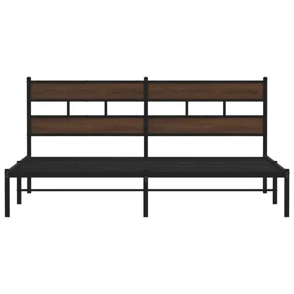 Metallist voodiraam peatsiga, pruun tamm, 180 x 200 cm – 4